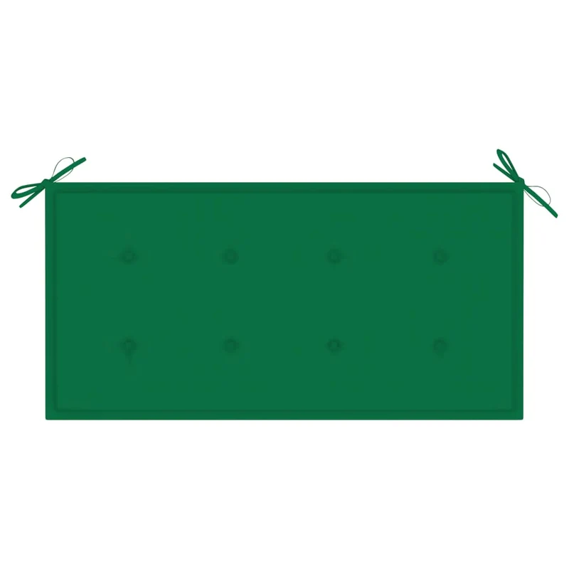 Banc de jardin meuble de patio d'extérieur terrasse avec coussin vert 112 x 55 x 94 cm bois de teck massif 02_0011557