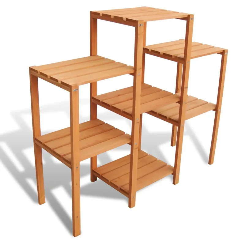 Support de jardinière extérieur 97 x 31 x 87 cm rangement élégant en bois massif marron 02_0045852