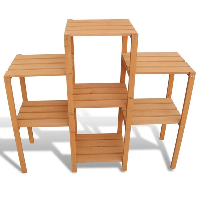 Support de jardinière extérieur 97 x 31 x 87 cm rangement élégant en bois massif marron 02_0045852