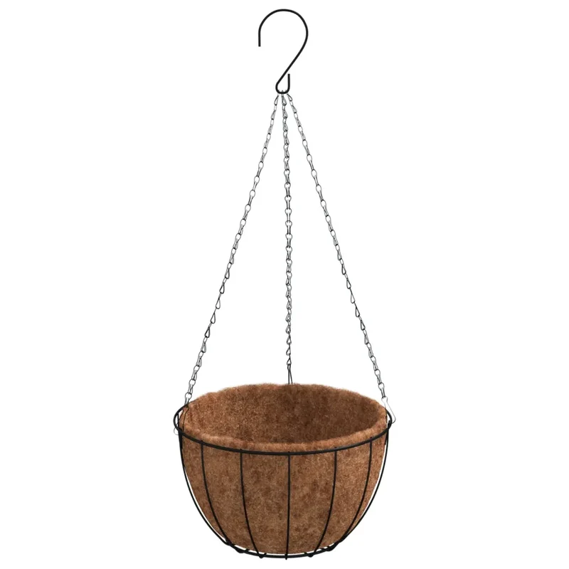 Lot de 4 jardinières suspendues modernes en acier noir 40 x 63 cm design élégant intérieur extérieur 02_0046616