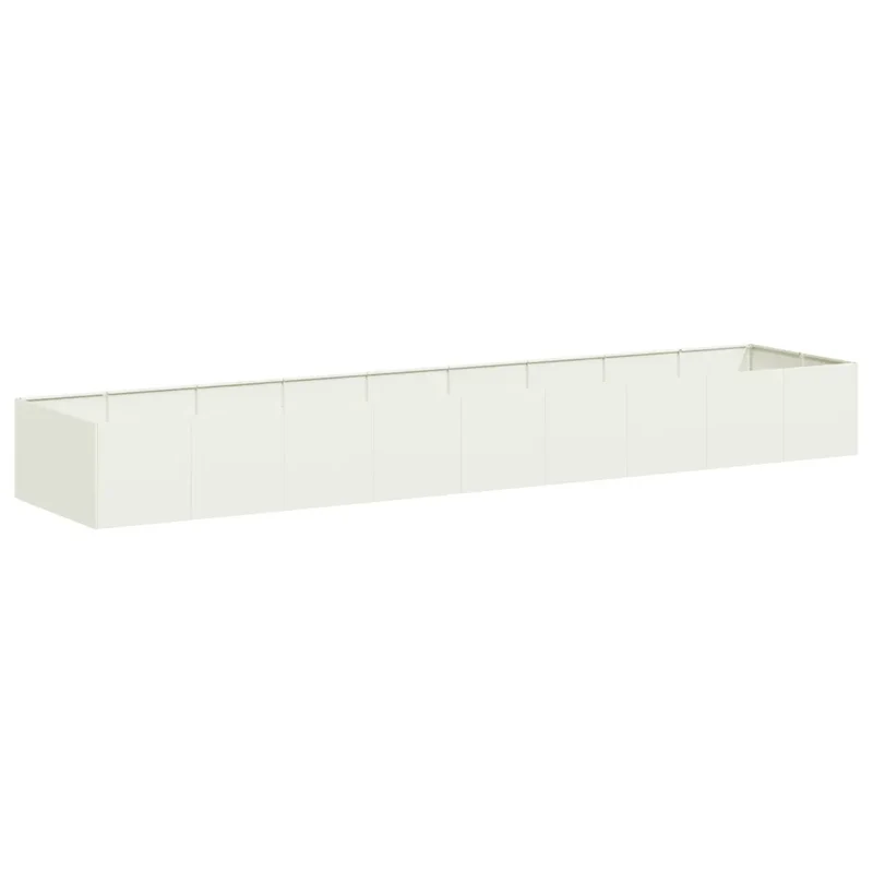 Jardinière style moderne extérieure 360 x 80 x 40 cm design épuré finition naturelle en acier blanc 02_0051550