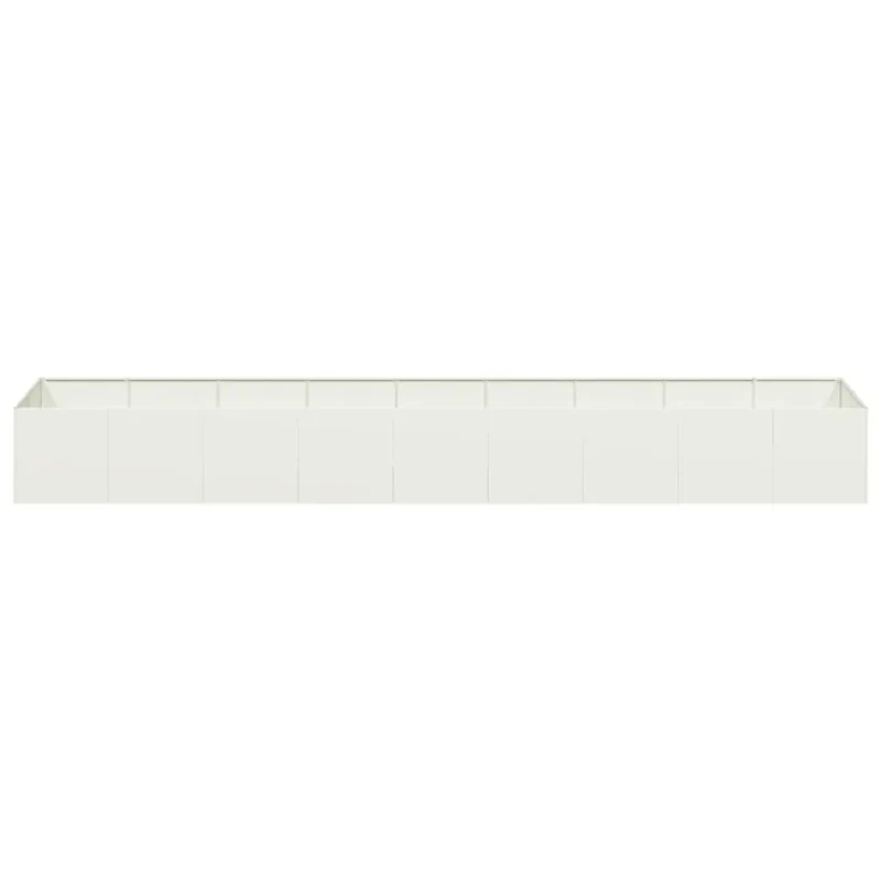 Jardinière style moderne extérieure 360 x 80 x 40 cm design épuré finition naturelle en acier blanc 02_0051550