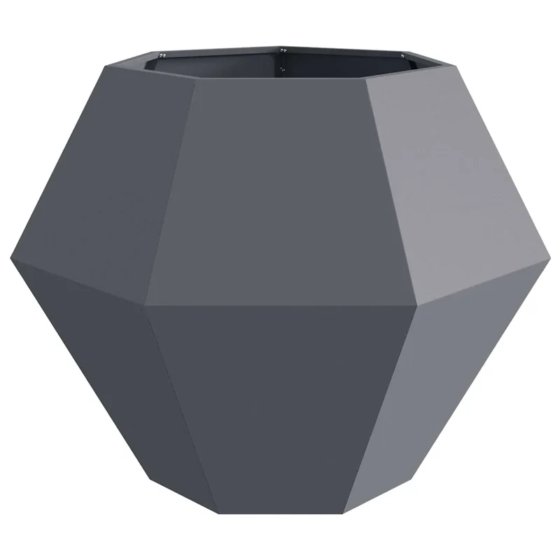 Jardinière rectangulaire extérieure 100 x 100 x 80 cm design adaptable en acier anthracite 02_0053094