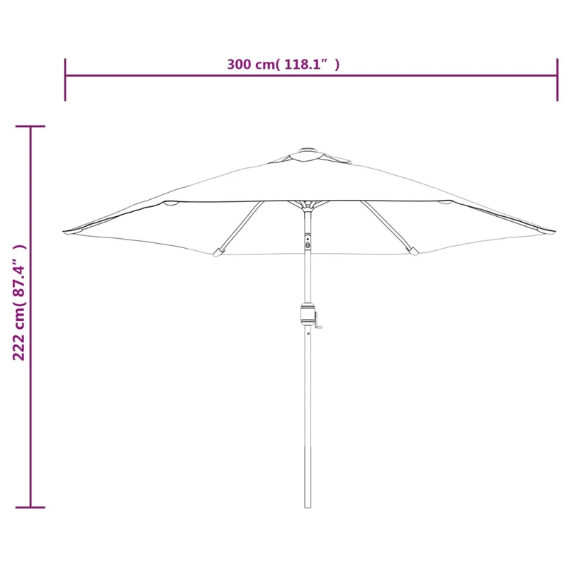 Parasol d'extérieur avec mât métallique 300 cm bordeaux 02_0008270