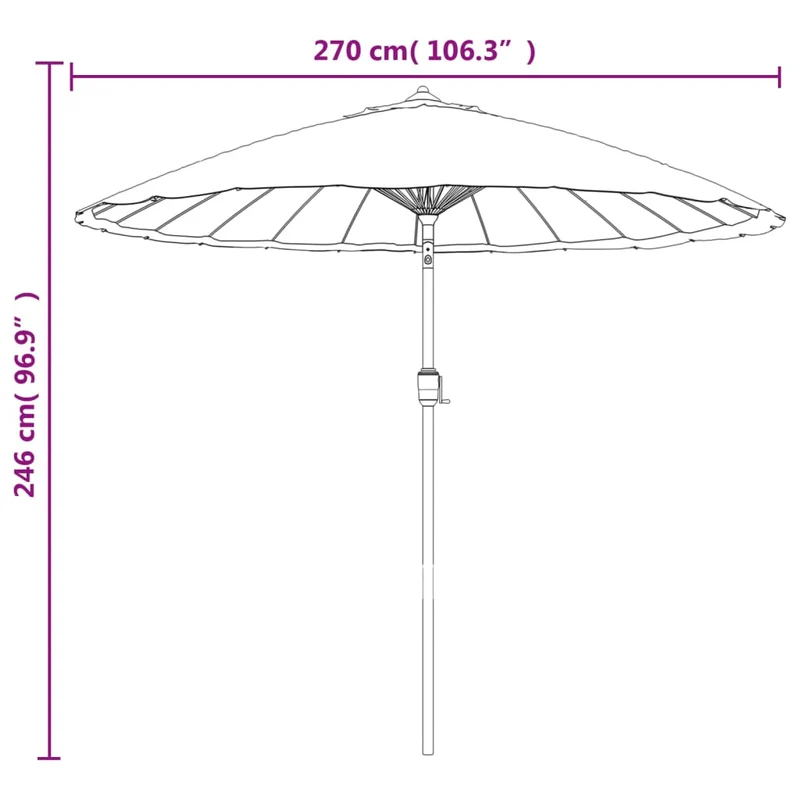 Parasol d'extérieur avec mât en aluminium 270 cm bordeaux 02_0008221