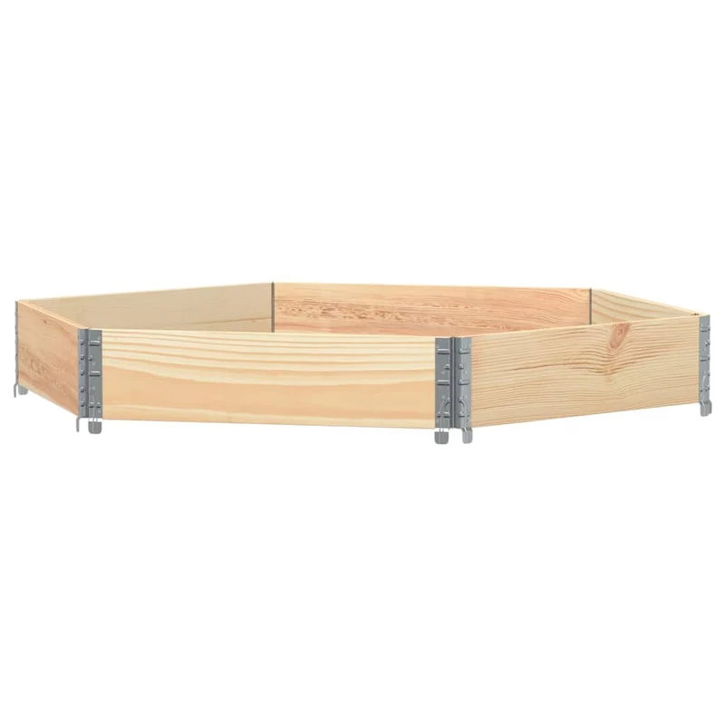 Jardinière bac lit surélevé plantes fleurs terrasse jardin hexagonale 160 x 160 cm bois de pin massif marron 02_0039879
