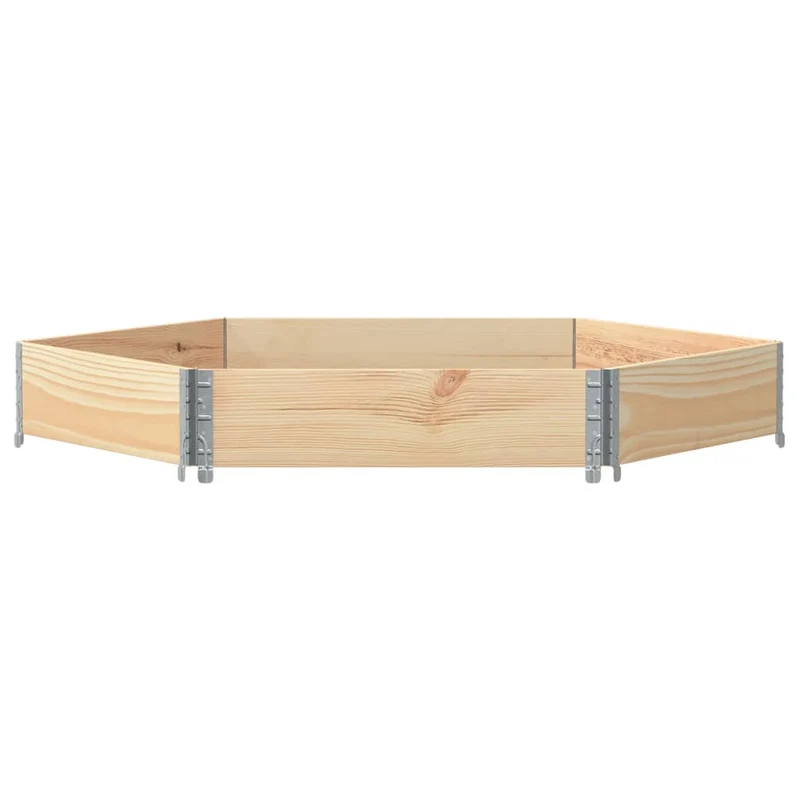 Jardinière bac lit surélevé plantes fleurs terrasse jardin hexagonale 160 x 160 cm bois de pin massif marron 02_0039879