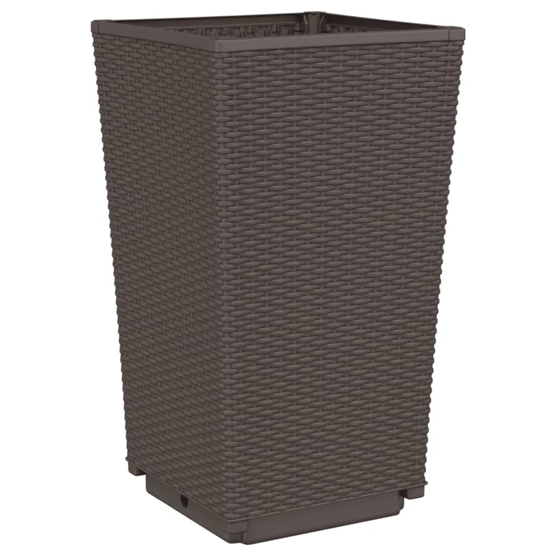 Jardinière bac lit surélevé plantes fleurs jardin terrasses lot de 2 32,5 x 32,5 x 57 cm polypropylène marron 02_0038936