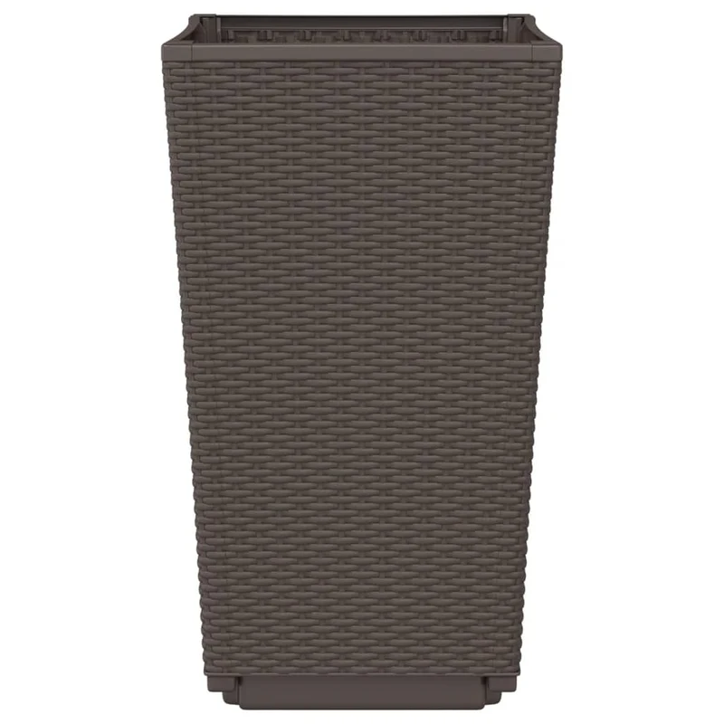 Jardinière bac lit surélevé plantes fleurs jardin terrasses lot de 2 32,5 x 32,5 x 57 cm polypropylène marron 02_0038936