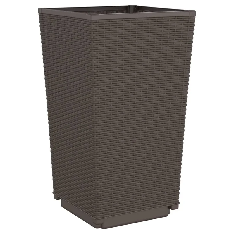 Jardinière bac lit surélevé plantes fleurs jardin terrasses lot de 2 32,5 x 32,5 x 57 cm polypropylène marron 02_0038936