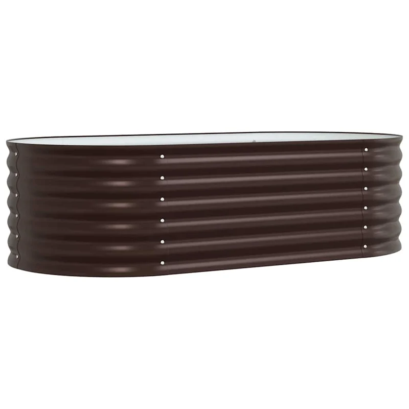 Jardin surélevé moderne minimaliste extérieur 160 x 80 x 44 cm en acier marron 02_0058920