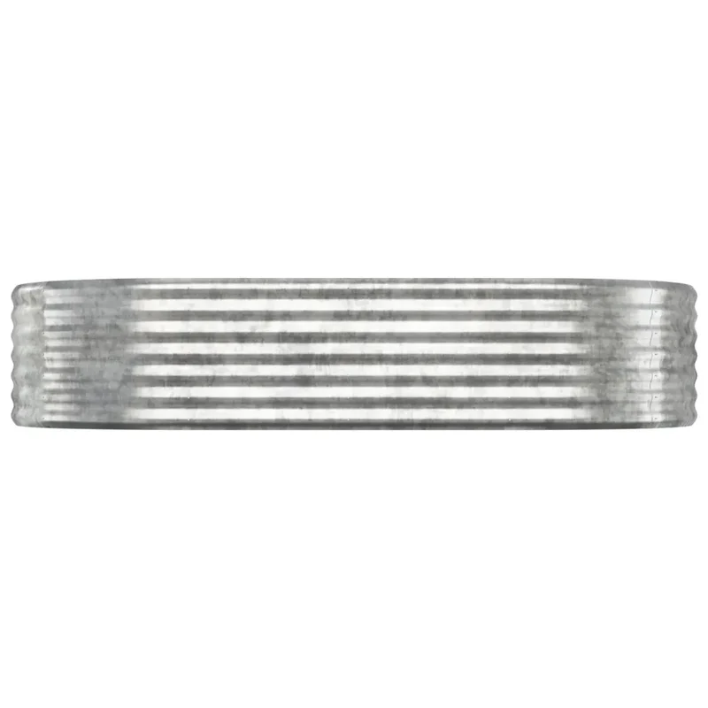 Lot de 1 lit surélevé de jardin ovale 175 x 100 x 36 cm en acier galvanisé argenté 02_0046577