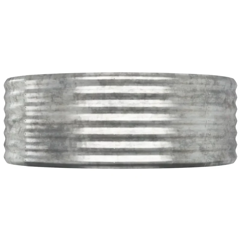 Lot de 1 lit surélevé de jardin ovale 175 x 100 x 36 cm en acier galvanisé argenté 02_0046577
