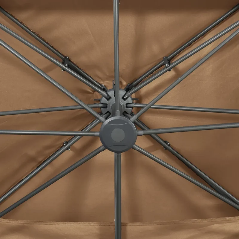 Parasol de jardin en porte-à-faux ajustable inclinable 400 x 300 x 274 cm design moderne taupe en polyester 02_0046503