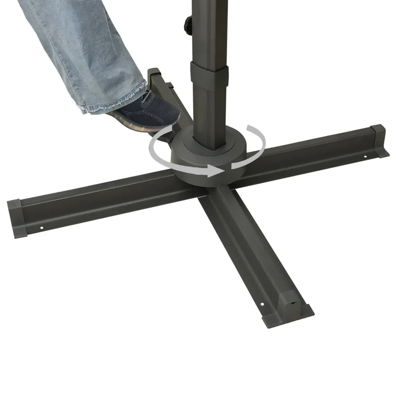Parasol de jardin en porte-à-faux ajustable inclinable 400 x 300 x 274 cm design moderne taupe en polyester 02_0046503