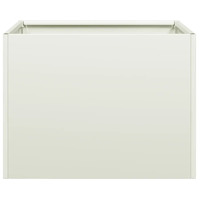 Jardinière moderne jardin balcon 40 x 40 x 30 cm avec fond ouvert esthétique en acier blanc 02_0051577
