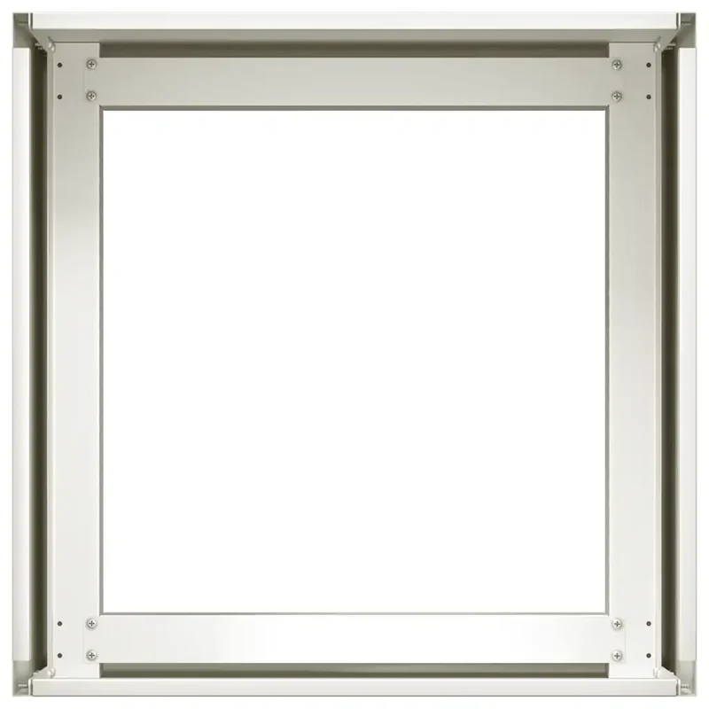Jardinière moderne jardin balcon 40 x 40 x 30 cm avec fond ouvert esthétique en acier blanc 02_0051577