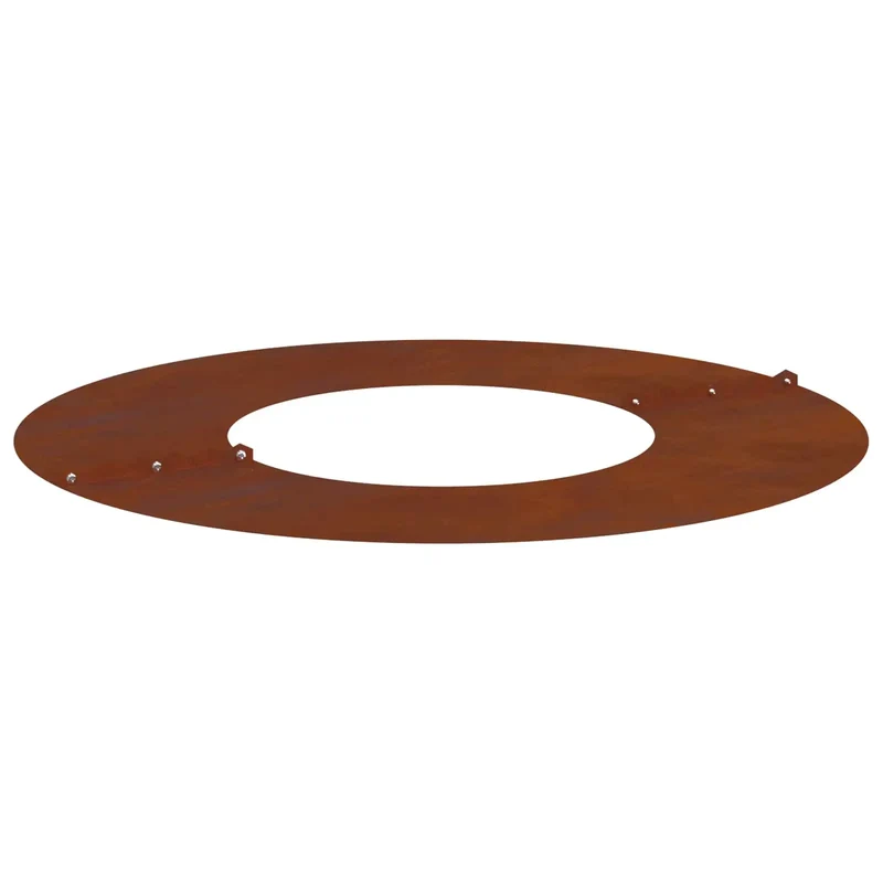 Adapté pour anneau d'arbre plat extérieur 60 x 60 cm protège zone racinaire design moderne en acier patiné marron 02_0052297