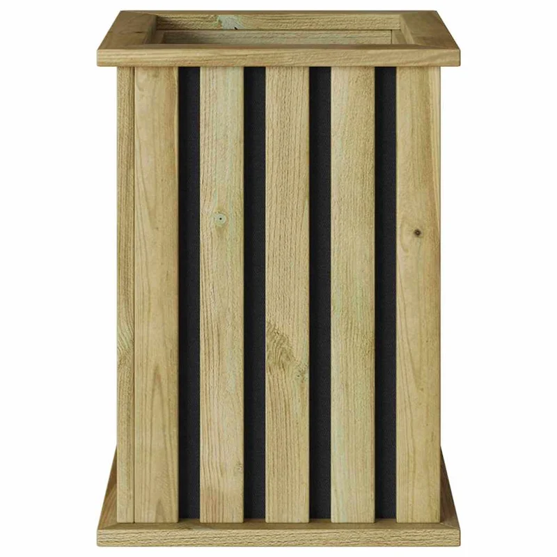 Lot de 2 caisses de plantation rectangulaires durables pour jardin terrasse 33 x 33 x 45 cm en pinède marron 02_0058972
