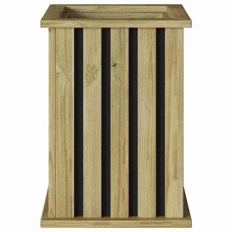 Lot de 2 caisses de plantation rectangulaires durables pour jardin terrasse 33 x 33 x 45 cm en pinède marron 02_0058972