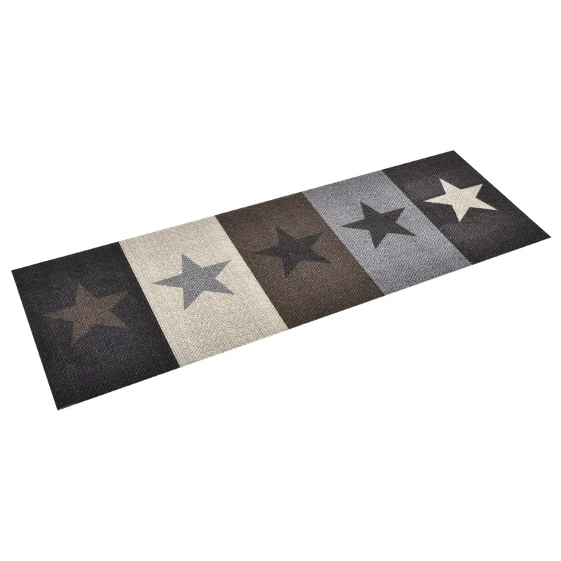 Tapis rectangulaire design étoilé cuisine couloir 300 x 60 cm antidérapant lavable en polyamide bleu 02_0046524