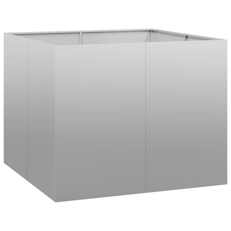 Jardinière 100 x 100 x 80 cm acier galvanisé stable et décorative pour jardin ou balcon en acier galvanisé 02_0051604