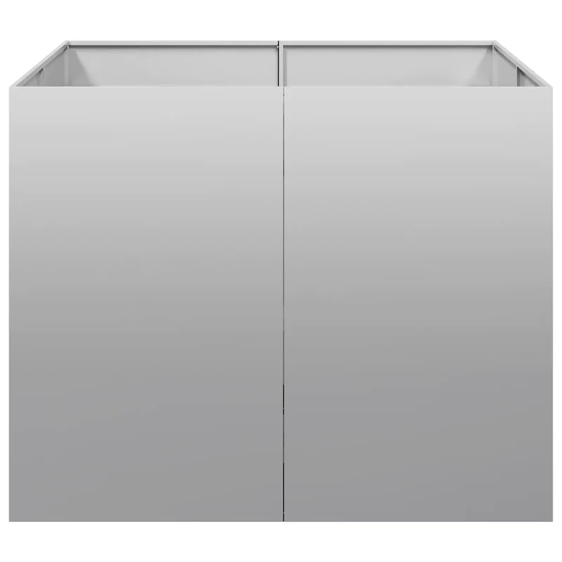 Jardinière 100 x 100 x 80 cm acier galvanisé stable et décorative pour jardin ou balcon en acier galvanisé 02_0051604