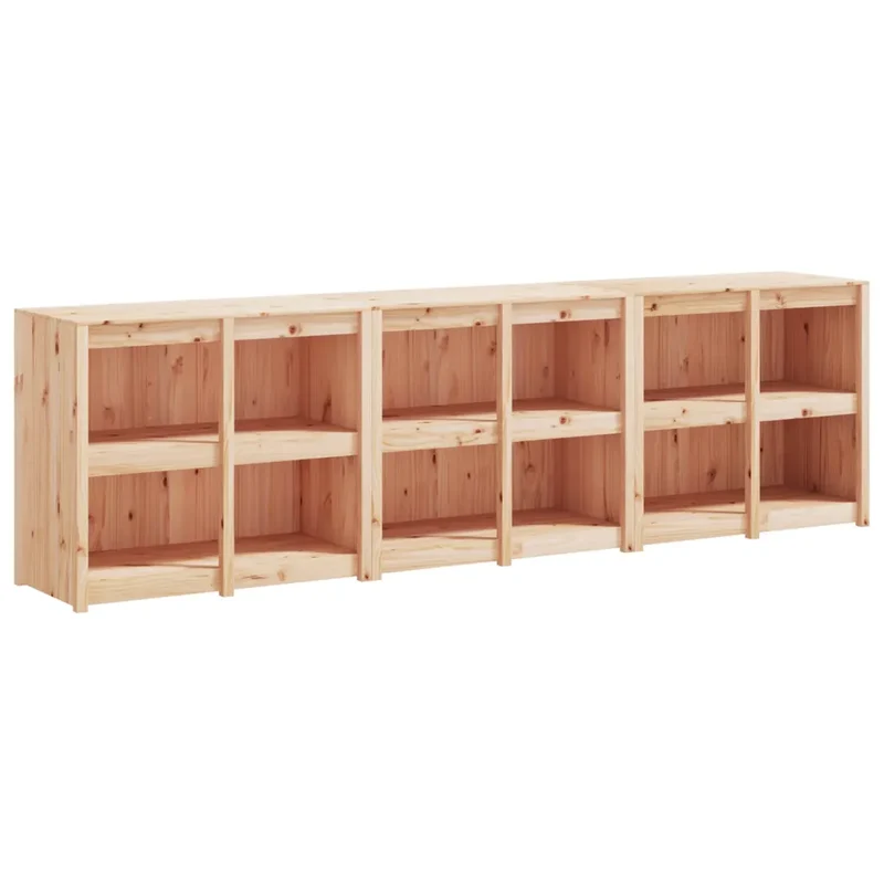 Lot de 3 armoires de cuisine extérieure design rustique 106 x 55 x 92 cm en bois de pin massif 02_0055383