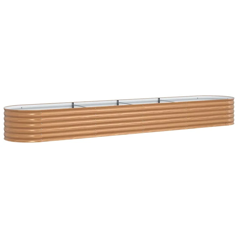 Lit de jardin surélevé moderne 400 x 80 x 44 cm durable ambiance minimaliste en acier marron 02_0058956