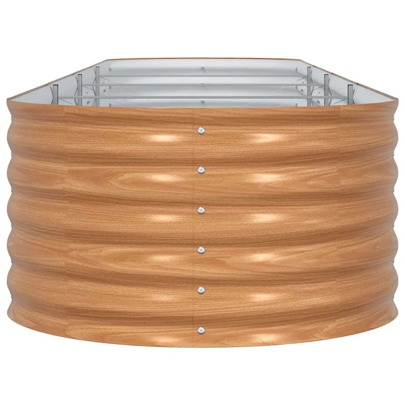 Lit de jardin surélevé moderne 400 x 80 x 44 cm durable ambiance minimaliste en acier marron 02_0058956