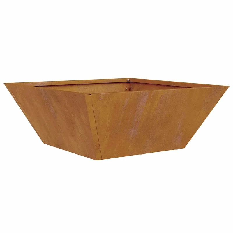 Lot de 5 cache-pots en métal design moderne jardin extérieur 40 x 40 x 15 cm en acier rouillé 02_0052381