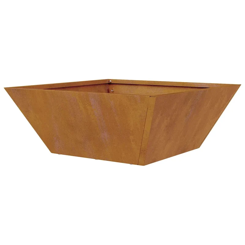 Lot de 5 cache-pots en métal design moderne jardin extérieur 40 x 40 x 15 cm en acier rouillé 02_0052381