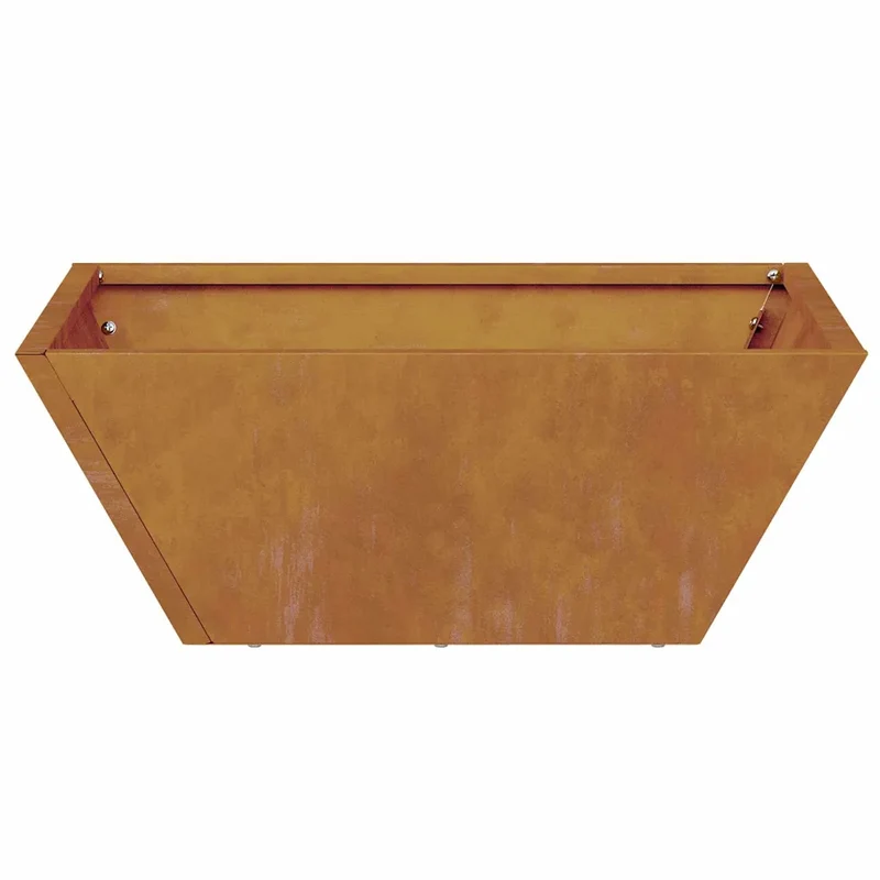 Lot de 5 cache-pots en métal design moderne jardin extérieur 40 x 40 x 15 cm en acier rouillé 02_0052381
