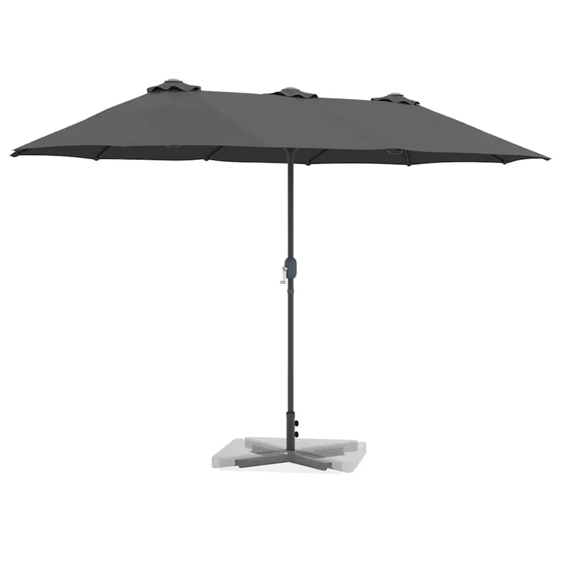 Parasol de jardin pliable moderne 370 x 197 x 239 cm facile à transporter durable en polyester anthracite 02_0058741