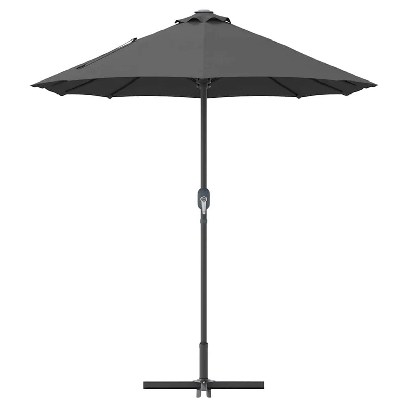 Parasol de jardin pliable moderne 370 x 197 x 239 cm facile à transporter durable en polyester anthracite 02_0058741