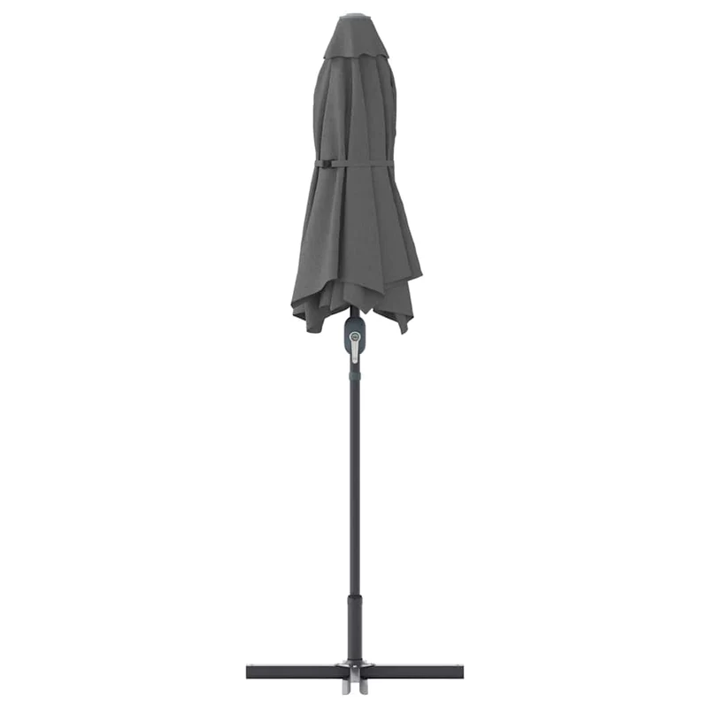 Parasol de jardin pliable moderne 370 x 197 x 239 cm facile à transporter durable en polyester anthracite 02_0058741