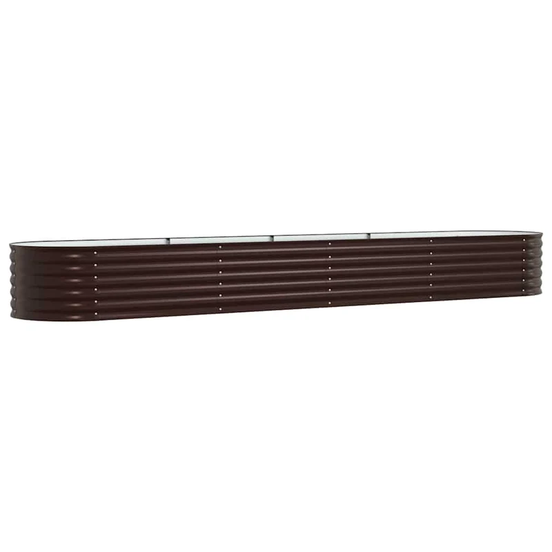 Jardinière surélevée moderne jardin extérieur 400 x 80 x 44 cm esthétique minimaliste durable en acier marron 02_0058917