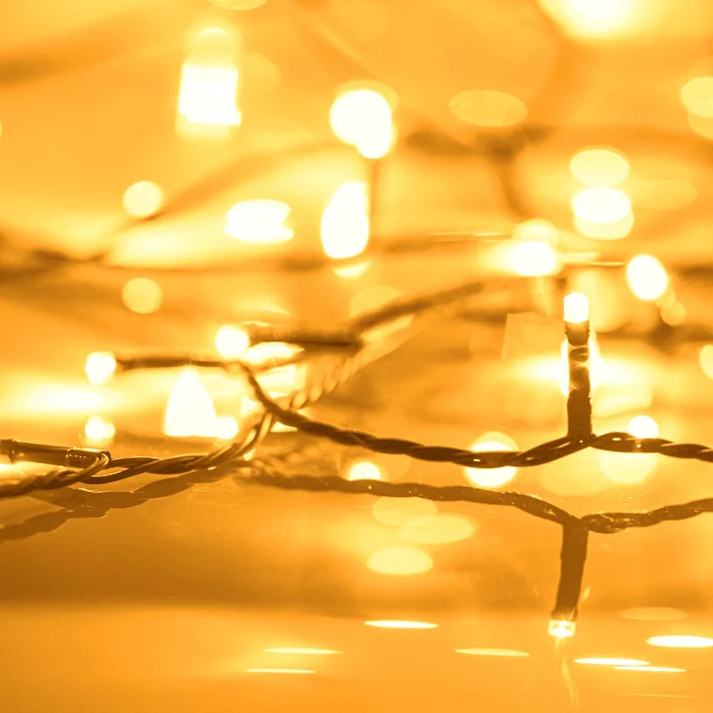 Guirlande lumineuse de Noël 150 LED prolongement 150 cm ambiance cosy intérieure extérieure en PVC blanc chaud 02_0045972