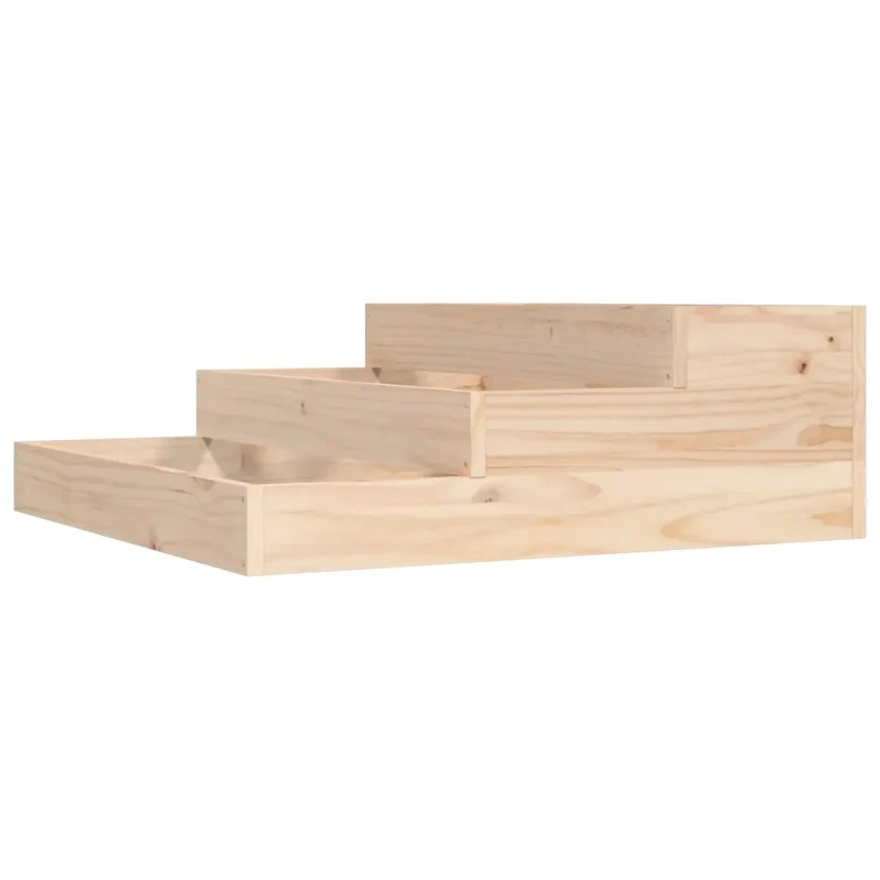 Jardinière en bois de pin massif rustique 78 x 78 x 27 cm idéal pour plantes décoratives en bois naturel 02_0048489