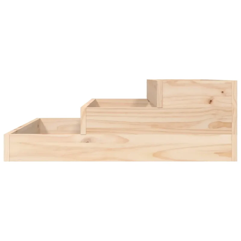Jardinière en bois de pin massif rustique 78 x 78 x 27 cm idéal pour plantes décoratives en bois naturel 02_0048489
