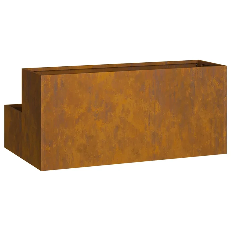 Cache-pot de jardin design moderne pour extérieur 100 x 60 x 45 cm en acier rouillé 02_0052087