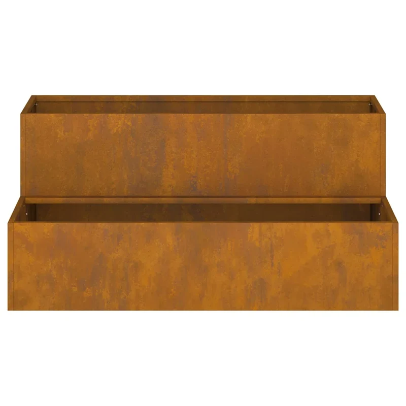 Cache-pot de jardin design moderne pour extérieur 100 x 60 x 45 cm en acier rouillé 02_0052087