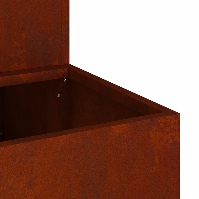 Cache-pot de jardin design moderne pour extérieur 100 x 60 x 45 cm en acier rouillé 02_0052087