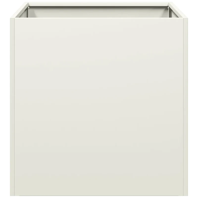 Jardinière outdoor fond ouvert 40 x 40 x 40 cm robuste esthétique moderne en acier laminé à froid blanc 02_0051452