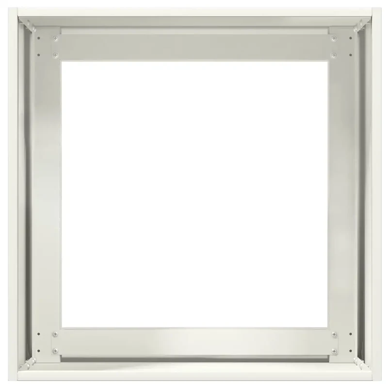 Jardinière outdoor fond ouvert 40 x 40 x 40 cm robuste esthétique moderne en acier laminé à froid blanc 02_0051452