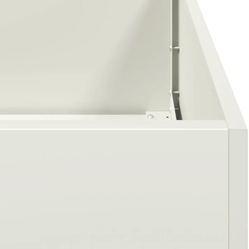 Jardinière outdoor fond ouvert 40 x 40 x 40 cm robuste esthétique moderne en acier laminé à froid blanc 02_0051452