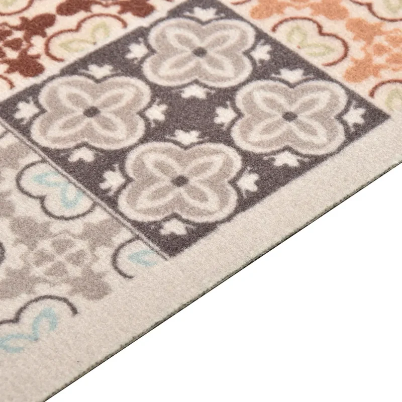 Tapis rectangulaire lavable 300 x 60 cm antidérapant confort design mosaïque en polyamide multicolore 02_0046545