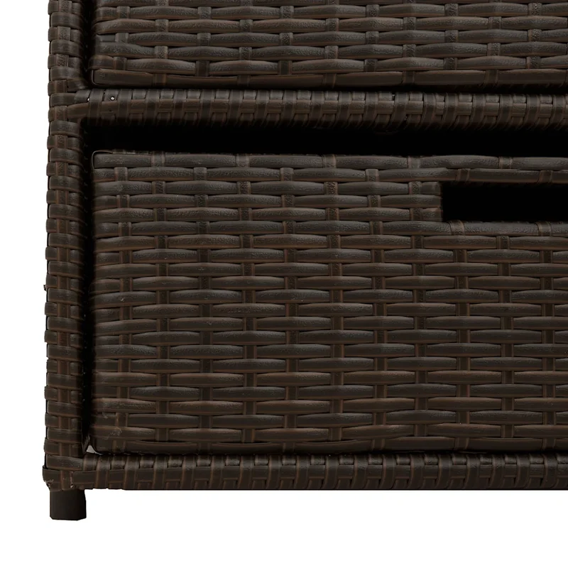 Armoire de rangement de jardin 55 x 59 x 69 cm 3 tiroirs design moderne en résine tressée marron 02_0047429