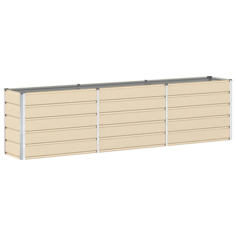 Jardinière design moderne extérieure 480 x 50 x 45 cm avec finition brute en acier galvanisé ivoire 02_0059159