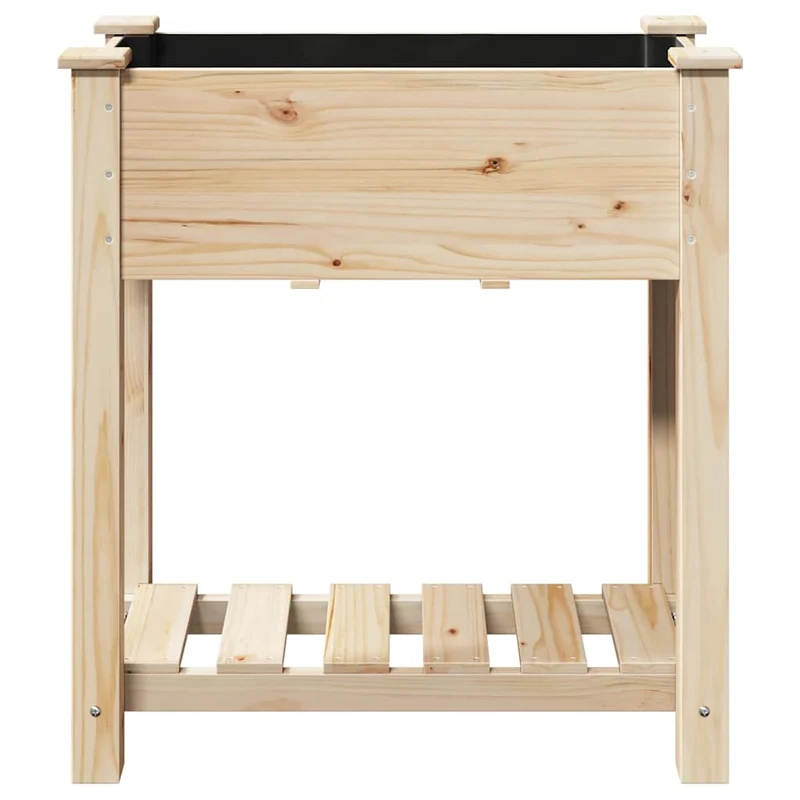 Cache-pot de jardin moderne avec étagère 71 x 37 x 76 cm durable style épuré en bois beige 02_0058838